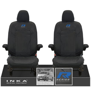 New VW Transporter T7 Panel Van INKA Front Set Tailored Waterproof Seat Covers Black MY25 Onwards