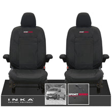 Load image into Gallery viewer, New VW Transporter T7 Panel Van INKA Front Set Tailored Waterproof Seat Covers Black MY25 Onwards
