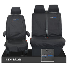 Load image into Gallery viewer, VW Transporter T6.1,T6,T5.1 INKA Front Set 1+2 Tailored Waterproof Seat Covers Black
