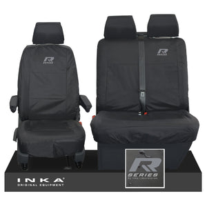 VW Transporter Shuttle T6.1, T6 Front 1+2 Tailored Waterproof Seat Covers Black MY-15-23