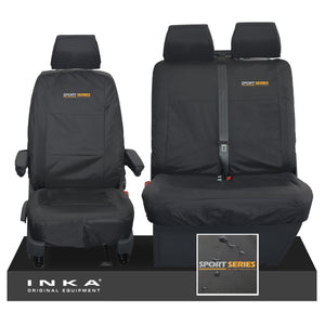 VW Transporter Shuttle T6.1, T6 Front 1+2 Tailored Waterproof Seat Covers Black MY-15-23