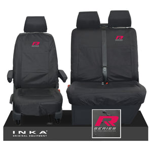 VW Transporter T6.1,T6,T5.1 INKA Front Set 1+2 Tailored Waterproof Seat Covers Black