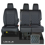 Vauxhall Vivaro MK3 INKA Bentley Diamond Quilt Leatherette Front 1+2 Tailored Seat Covers Black MY19 To Present - Plain Embroidery