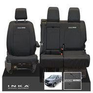 Vauxhall Opel Vivaro INKA Front 1+2 Tailored Waterproof Seat Covers Black MY19 to present - Sport-Series Embroidery