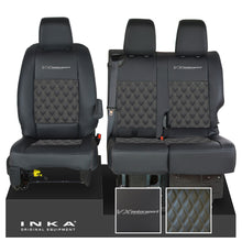 Load image into Gallery viewer, Vauxhall Vivaro MK3 Front 1+2 INKA Bentley Diamond Quilt Leatherette Tailored Seat Covers Black MY19 Onwards
