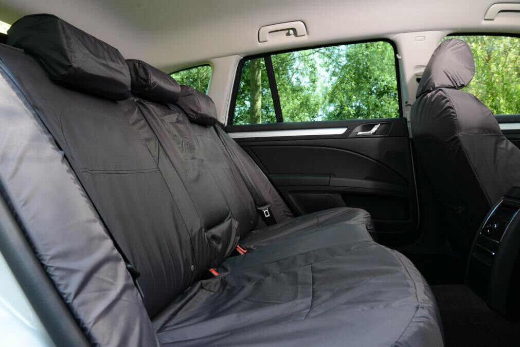 Nissan Qashqai 2nd Row 2+1 - 60/40 Spilt with Center Armrest INKA Tailored Waterproof Seat Covers BLACK- MY-2013-16