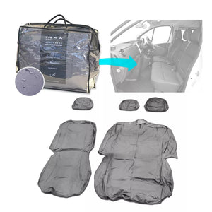 Renault Trafic Front 1+2 Fully Tailored Waterproof Seat Covers Grey MY 01-14