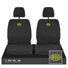 Load image into Gallery viewer, Land Rover Defender L315 Front Set 1+1 INKA Tailored Waterproof Sear Covers Black- MY-87-06 With Balmoral Embroidery
