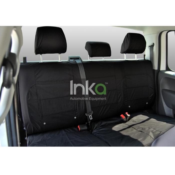 SEAT Toledo Inka Rear Triple Seat Covers 60/40 Waterproof Black 2011-2016