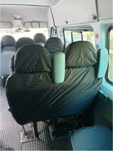 Ford Transit MK7 Minibus INKA Front & Rear Waterproof Seat Covers In Black MY 2010 - 2014