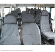 Load image into Gallery viewer, Ford Transit MK7 Minibus INKA Front &amp; Rear Waterproof Seat Covers In Grey MY 2010 - 2014
