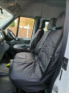 Ford Transit MK7 Minibus INKA Front & Rear Waterproof Seat Covers In Black MY 2010 - 2014