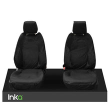 Load image into Gallery viewer, Range Rover Front Inka Fully Tailored Waterproof Seat Cover in Black With Arm Rests and DVD Headrests Right Hand Drive 2002-2009
