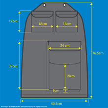 Load image into Gallery viewer, VW California T6.1,T6,T5 Inka Kitchen Seatstor Seat Storage Pockets Organsier Tidy Black Leatherette With bespoke &quot; California Series&quot; embroidery in 7 colours to match your vehicle colour palette.
