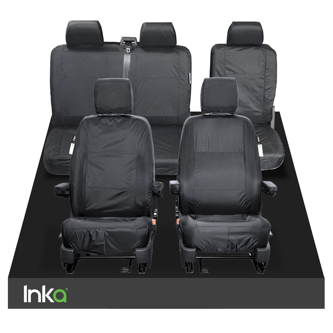 INKA Tailored VolksWagen (VW) T6 Transporter Van Waterproof Front 1+1 & Rear 2+1 Seat Covers [Choice of 2 Colours]