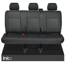 Load image into Gallery viewer, VW Transporter T6.1,T6,T5.1,T5 Tailored Leatherette Rear Triple Seat Covers Black
