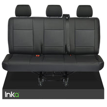 Load image into Gallery viewer, VW Transporter T6.1,T6,T5.1,T5 Tailored Leatherette Rear Triple Seat Covers Black
